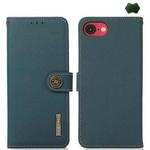 For iPhone SE 2024 KHAZNEH Custer Genuine Leather RFID Phone Case(Green)