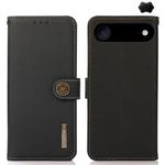 For iPhone 17 Air KHAZNEH Custer Genuine Leather RFID Phone Case(Black)