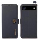 For iPhone 17 Air KHAZNEH Custer Genuine Leather RFID Phone Case(Blue)