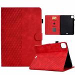 For iPad Pro 11 2024 Rhombus Embossed Leather Tablet Case(Red)