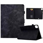 For iPad Pro 11 2024 Peony Butterfly Embossed Leather Smart Tablet Case(Black)