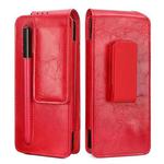 For Samsung Galaxy Z Fold5/Fold4/Fold3 Business Back Clip Leather Phone Bag, Without Pen(Red)