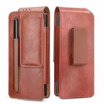 For Samsung Galaxy Z Fold5/Fold4/Fold3 Business Back Clip Leather Phone Bag, Without Pen(Brown)