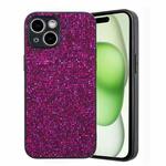 For iPhone 15 Glitter Powder TPU Hybrid PC Phone Case(Purple)