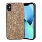 For iPhone XS / X Glitter Powder TPU Hybrid PC Phone Case(Gold)