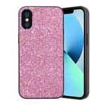 For iPhone XS Max Glitter Powder TPU Hybrid PC Phone Case(Pink)