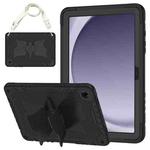 For Samsung Galaxy A9+ Unicorn Kickstand PC Hybrid Silicone Tablet Case(Black)
