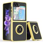 For Samsung Galaxy Z Flip5 Q Shadow 1 Series TPU + PC Phone Case with Ring(Yellow)