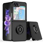 For Samsung Galaxy Z Flip5 Q Shadow 1 Series TPU + PC Phone Case with Ring(Black+Black)