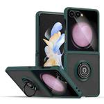 For Samsung Galaxy Z Flip7 Q Shadow 1 Series TPU + PC Phone Case with Ring(Dark Green)