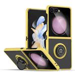 For Samsung Galaxy Z Flip7 Q Shadow 1 Series TPU + PC Phone Case with Ring(Yellow)