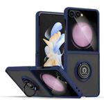 For Samsung Galaxy Z Flip7 Q Shadow 1 Series TPU + PC Phone Case with Ring(Royal Blue)