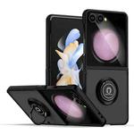 For Samsung Galaxy Z Flip7 Q Shadow 1 Series TPU + PC Phone Case with Ring(Black+Black)