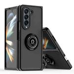 For Samsung Galaxy Z Fold6 Q Shadow 1 Series TPU + PC Phone Case with Ring(Black+Black)