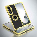 For Samsung Galaxy Z Fold7 Q Shadow 1 Series TPU + PC Phone Case with Ring(Yellow)