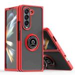 For Samsung Galaxy Z Fold5 Q Shadow 1 Series TPU + PC Phone Case with Ring(Red)