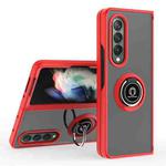 For Samsung Galaxy Z Fold4 Q Shadow 1 Series TPU + PC Phone Case with Ring(Red)
