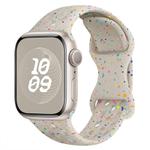 For Apple Watch SE 2023 44mm Hole Style Butterfly Buckle Camouflage Silicone Watch Band(Starlight Color)
