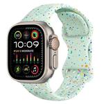 For Apple Watch Ultra 2 49mm Hole Style Butterfly Buckle Camouflage Silicone Watch Band(Light Mint)