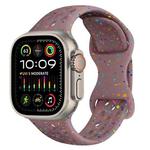 For Apple Watch Ultra 2 49mm Hole Style Butterfly Buckle Camouflage Silicone Watch Band(Smoke Purple)