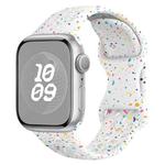 For Apple Watch Ultra 49mm Hole Style Butterfly Buckle Camouflage Silicone Watch Band(White)