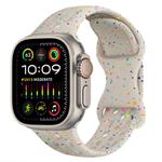 For Apple Watch Ultra 49mm Hole Style Butterfly Buckle Camouflage Silicone Watch Band(Starlight Color)