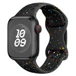 For Apple Watch Series 8 45mm Hole Style Butterfly Buckle Camouflage Silicone Watch Band(Black)