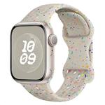 For Apple Watch SE 2022 40mm Hole Style Butterfly Buckle Camouflage Silicone Watch Band(Starlight Color)