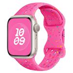 For Apple Watch Series 6 40mm Hole Style Butterfly Buckle Camouflage Silicone Watch Band(Pink)