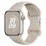 For Apple Watch Series 6 40mm Hole Style Butterfly Buckle Camouflage Silicone Watch Band(Starlight Color)