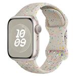 For Apple Watch Series 3 38mm Hole Style Butterfly Buckle Camouflage Silicone Watch Band(Starlight Color)