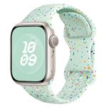 For Apple Watch Series 2 38mm Hole Style Butterfly Buckle Camouflage Silicone Watch Band(Light Mint)