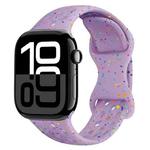 For Apple Watch Series 10 42mm Hole Style Butterfly Buckle Camouflage Silicone Watch Band(Light Purple)