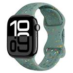 For Apple Watch Series 10 42mm Hole Style Butterfly Buckle Camouflage Silicone Watch Band(Pine Green)