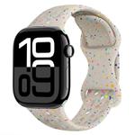 For Apple Watch Series 10 42mm Hole Style Butterfly Buckle Camouflage Silicone Watch Band(Starlight Color)