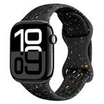 For Apple Watch Series 10 46mm Hole Style Butterfly Buckle Camouflage Silicone Watch Band(Black)