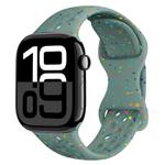 For Apple Watch Series 10 46mm Hole Style Butterfly Buckle Camouflage Silicone Watch Band(Pine Green)