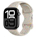 For Apple Watch Series 10 46mm Hole Style Butterfly Buckle Camouflage Silicone Watch Band(Starlight Color)