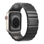 For Apple Watch SE 2023 44mm One-Bead Magnetic Buckle Titanium Metal Watch Band(Black)