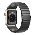 For Apple Watch Series 6 44mm One-Bead Magnetic Buckle Titanium Metal Watch Band(Black)