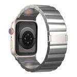 For Apple Watch Series 6 44mm One-Bead Magnetic Buckle Titanium Metal Watch Band(Silver)