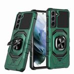 For Samsung Galaxy S21 5G Magnetic Ring Holder Phone Case(Dark Green)