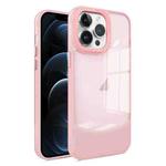 For iPhone 12 Pro Max Two-color High Transparency Skin Feel TPU Phone Case(Pink)
