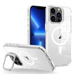 For iPhone 13 Pro J2 High Transparent MagSafe Magnetic Frame Holder Phone Case(White)