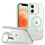 For iPhone 12/12 Pro J2 High Transparent MagSafe Magnetic Frame Holder Phone Case(Matcha Green)