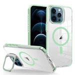 For iPhone 12 Pro Max J2 High Transparent MagSafe Magnetic Frame Holder Phone Case(Matcha Green)