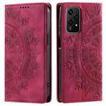 For Honor 200 Lite Totem Embossed Magnetic Leather Phone Case(Red)