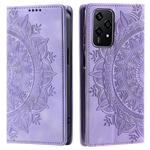 For Honor 200 Lite Totem Embossed Magnetic Leather Phone Case(Purple)