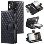 For Honor 200 Lite Glitter Lattice Zipper Wallet Leather Phone Case(Black)