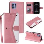 For Motorola Edge 50 Pro Nail Skin Feel Stitching Calf Texture Leather Phone Case(Rose Gold)